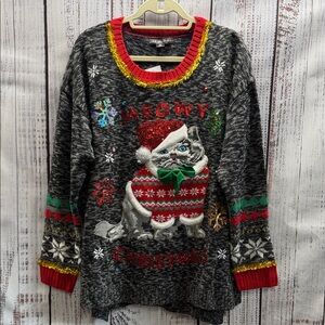 United States Sweaters NWT Cat Meowy Christmas Holiday Ugly Christmas Sweater